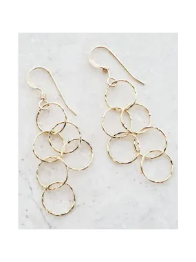 Linked Diamond Cut Circle Dangles