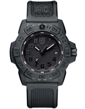 Luminox Mens Navy Seal Trident - Blackout - Rubber Strap - 200m - Date