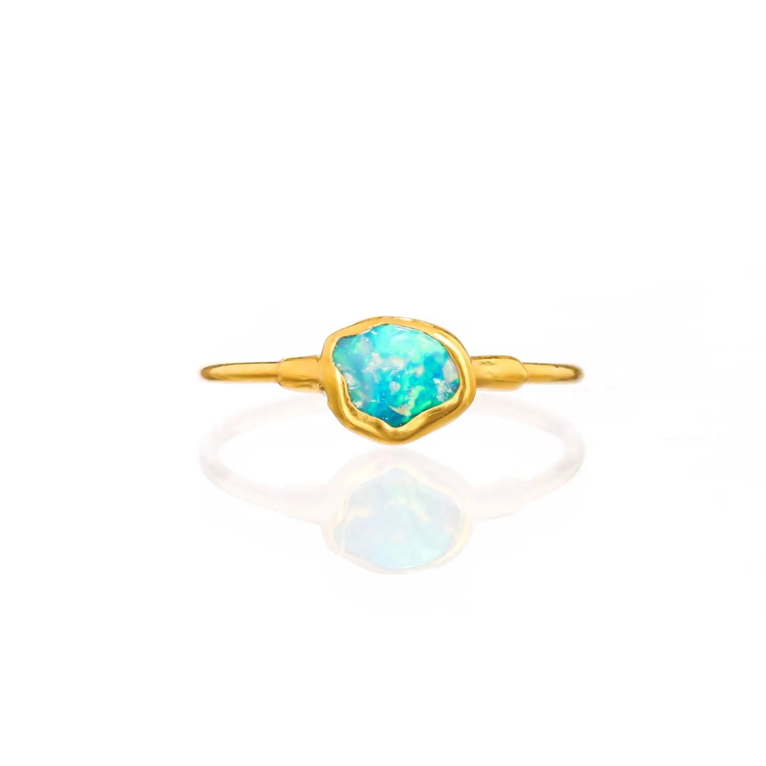 Mini Raw Australian Opal Ring