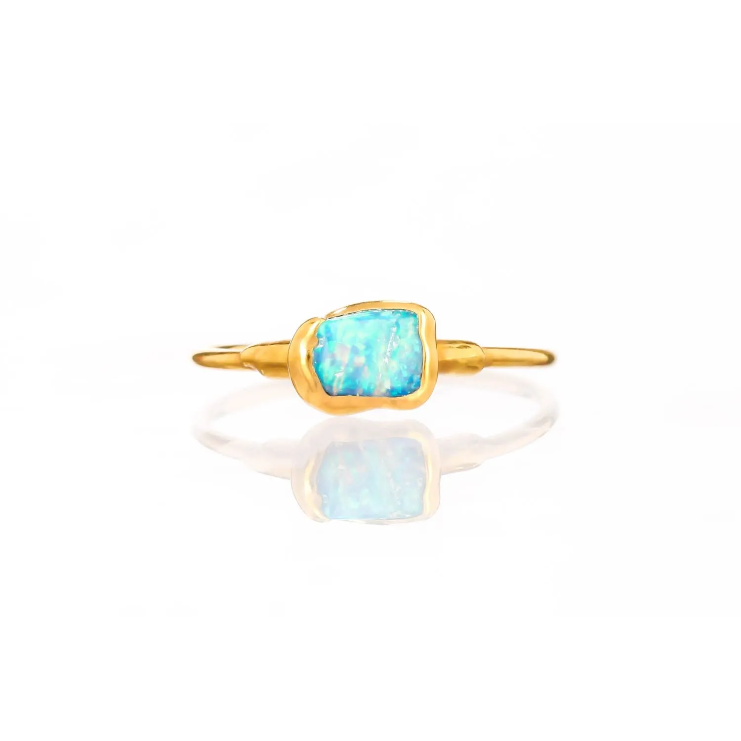 Mini Raw Australian Opal Ring