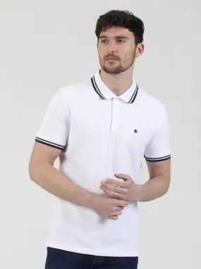 Mish Mash TEXTURED COTTON JERSEY STOCKHOLM WHITE POLO