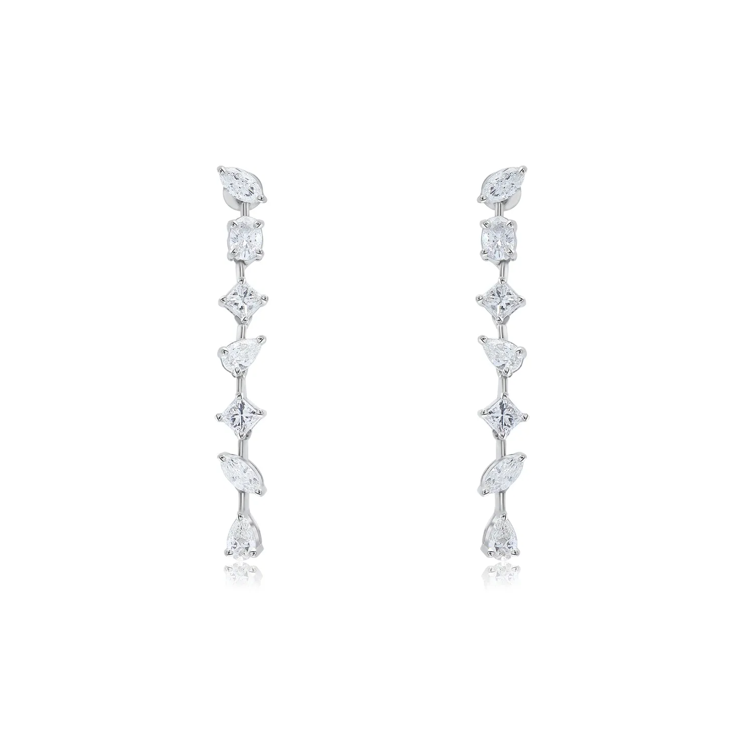 Mixed Shape Diamond Dangle Earrings