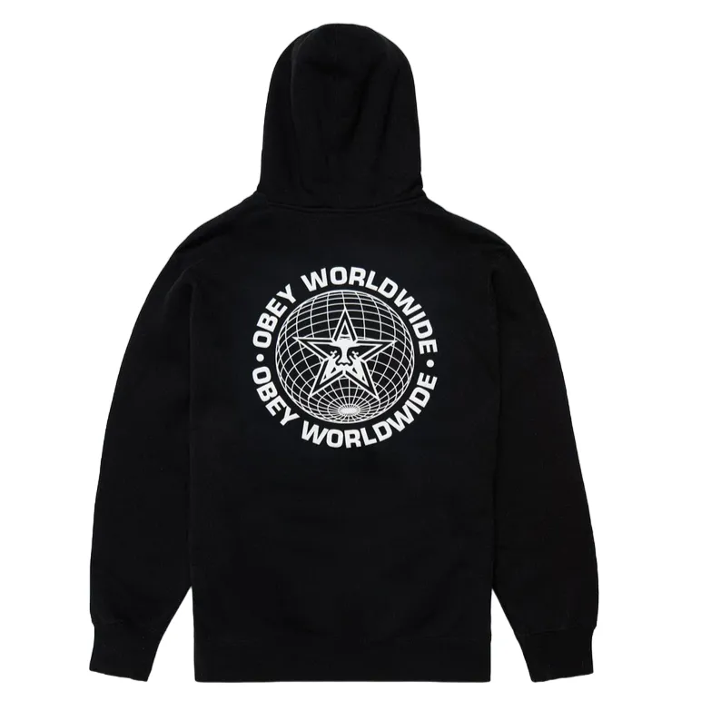 Obey Worldwide Globe men's hoodie 112843543E A608600 black