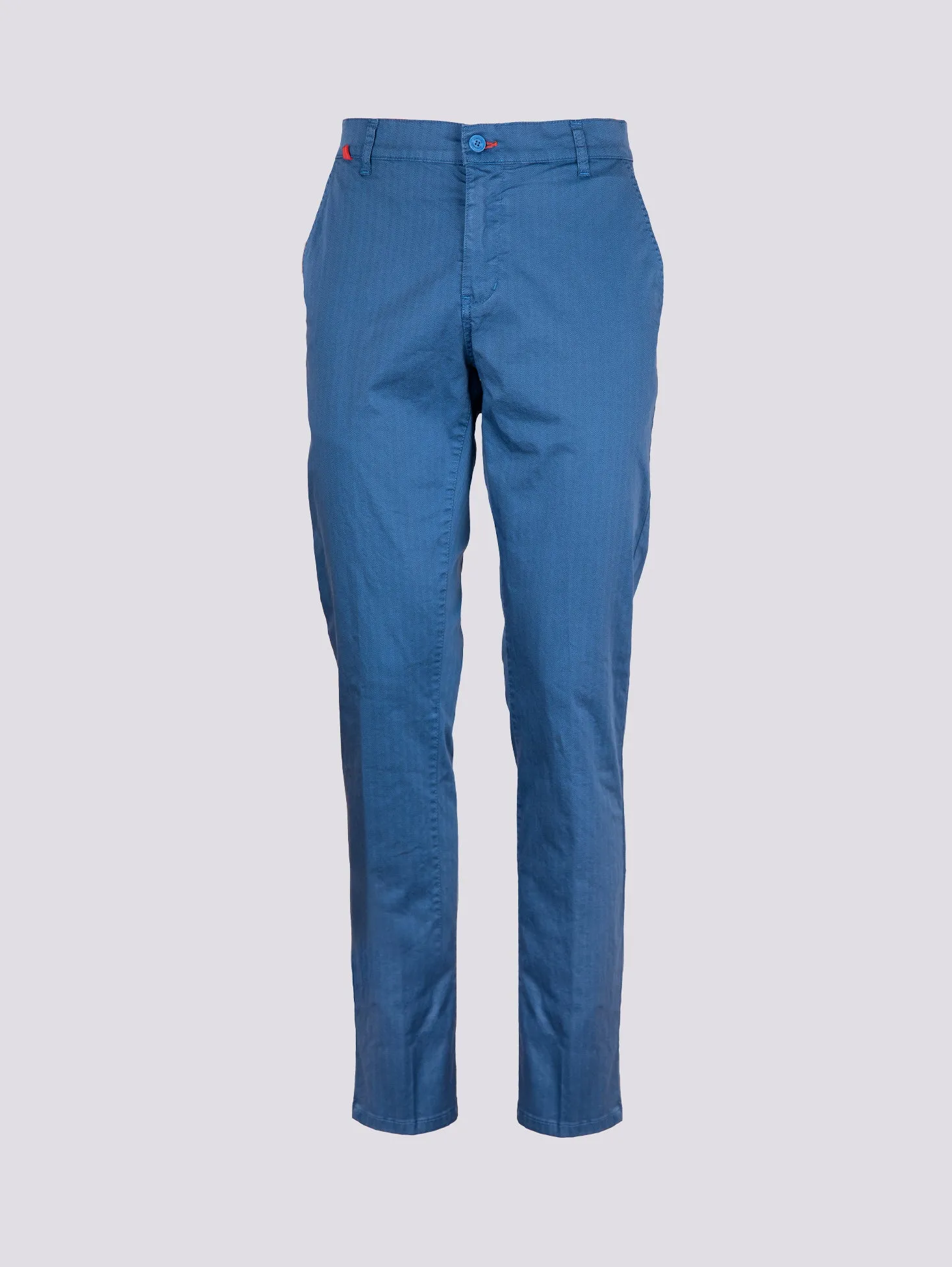 Pantalone tasca a filo in cotone spigato bluette