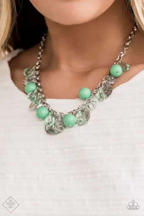 Paparazzi Accessories - Prismatic Sheen Fashion Fix Green Necklace April 2020