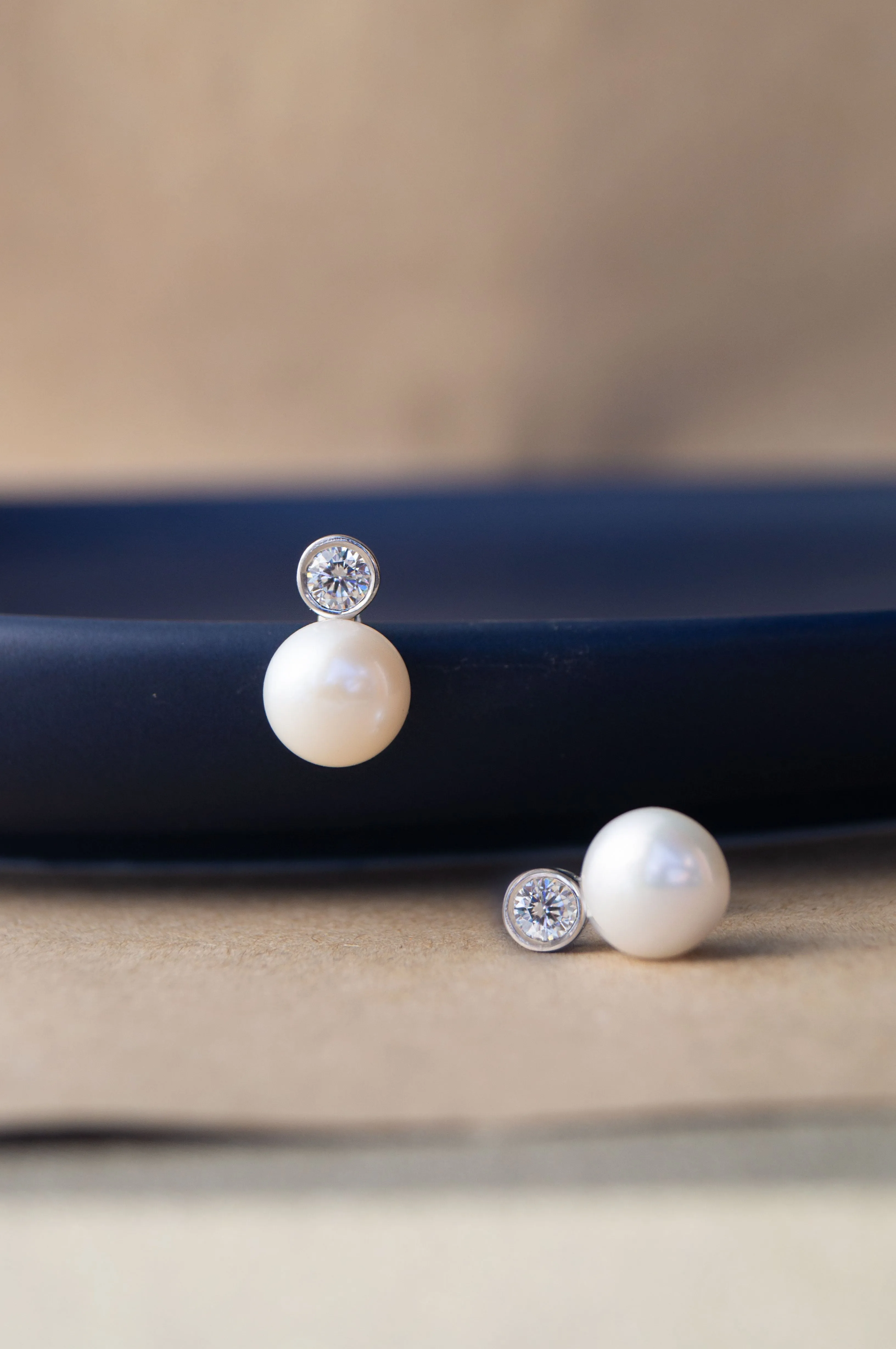 Pearl With A Bling Sterling Silver Drop Earrings