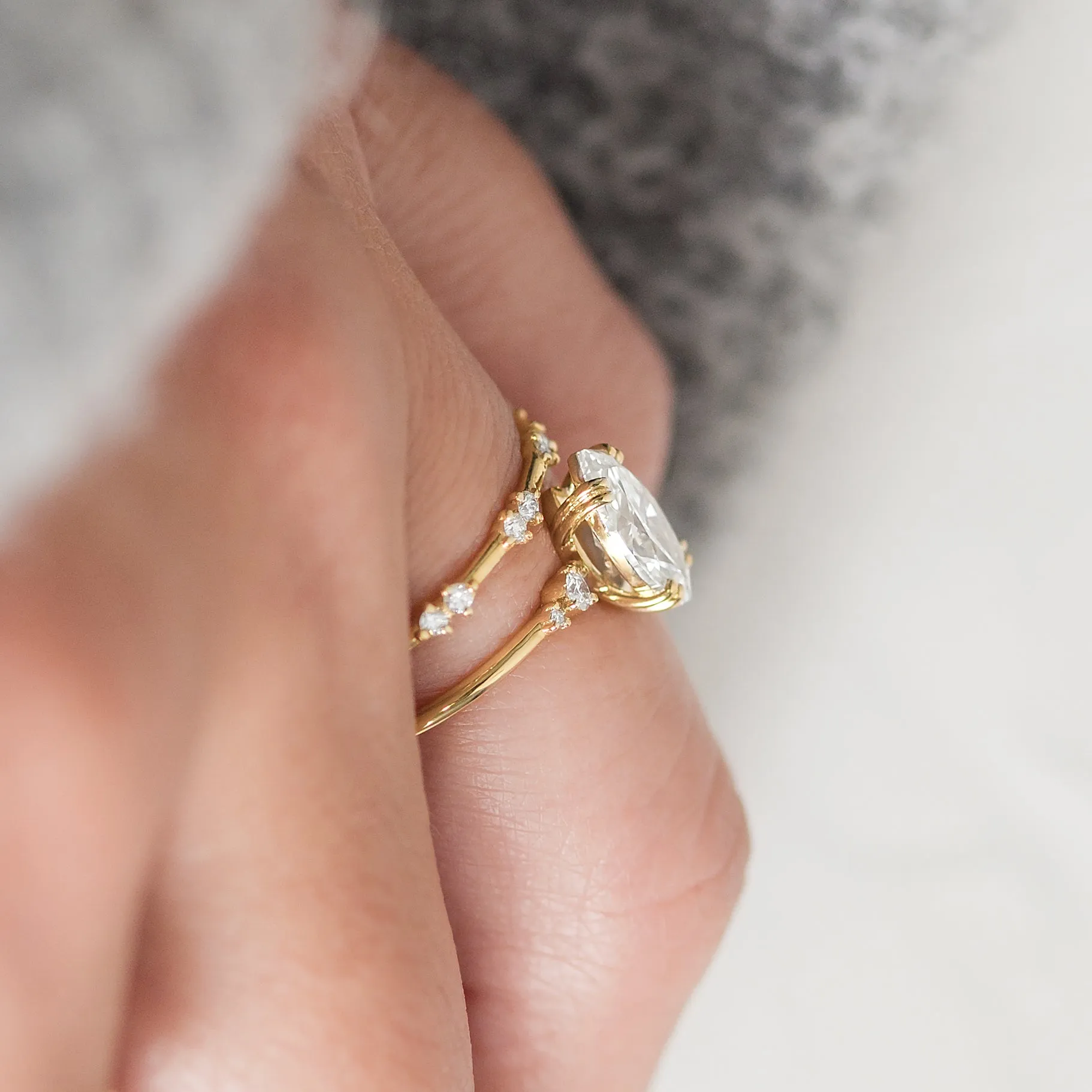 Pictorial Ring, Marquise Cut