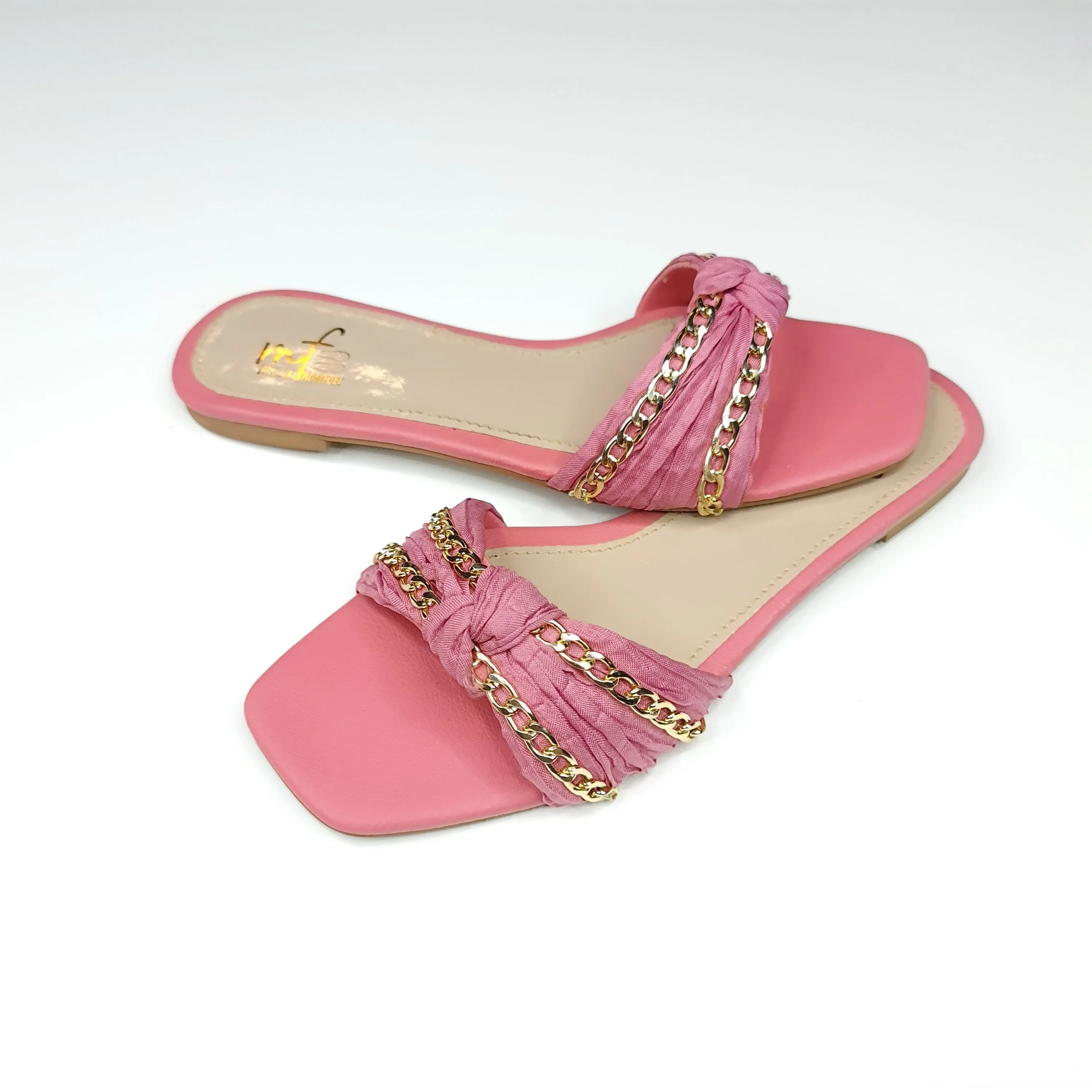 Pink Chain Slippers