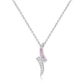 Pink Sapphire Dainty Pendant Necklace