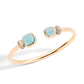 Pomellato - Nudo - Bracelet, 18k Rose Gold with Sky Blue Topaz and Diamonds