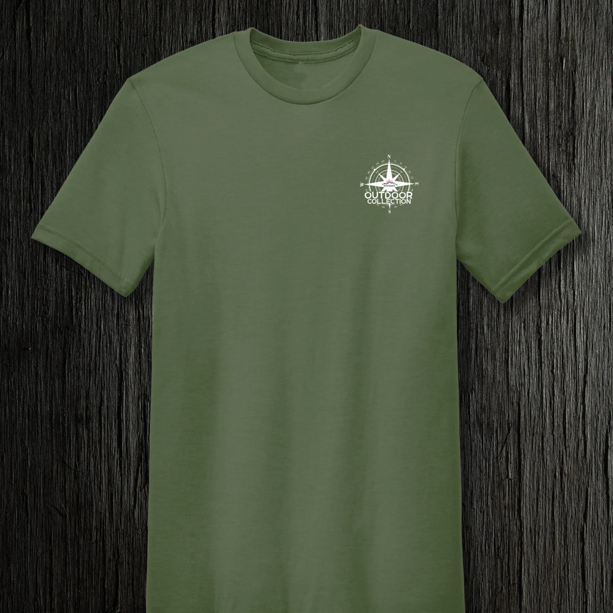 Premium Slate Super Soft Tee: 60% Cotton, 40% Polyester with Camouflage Deer Design