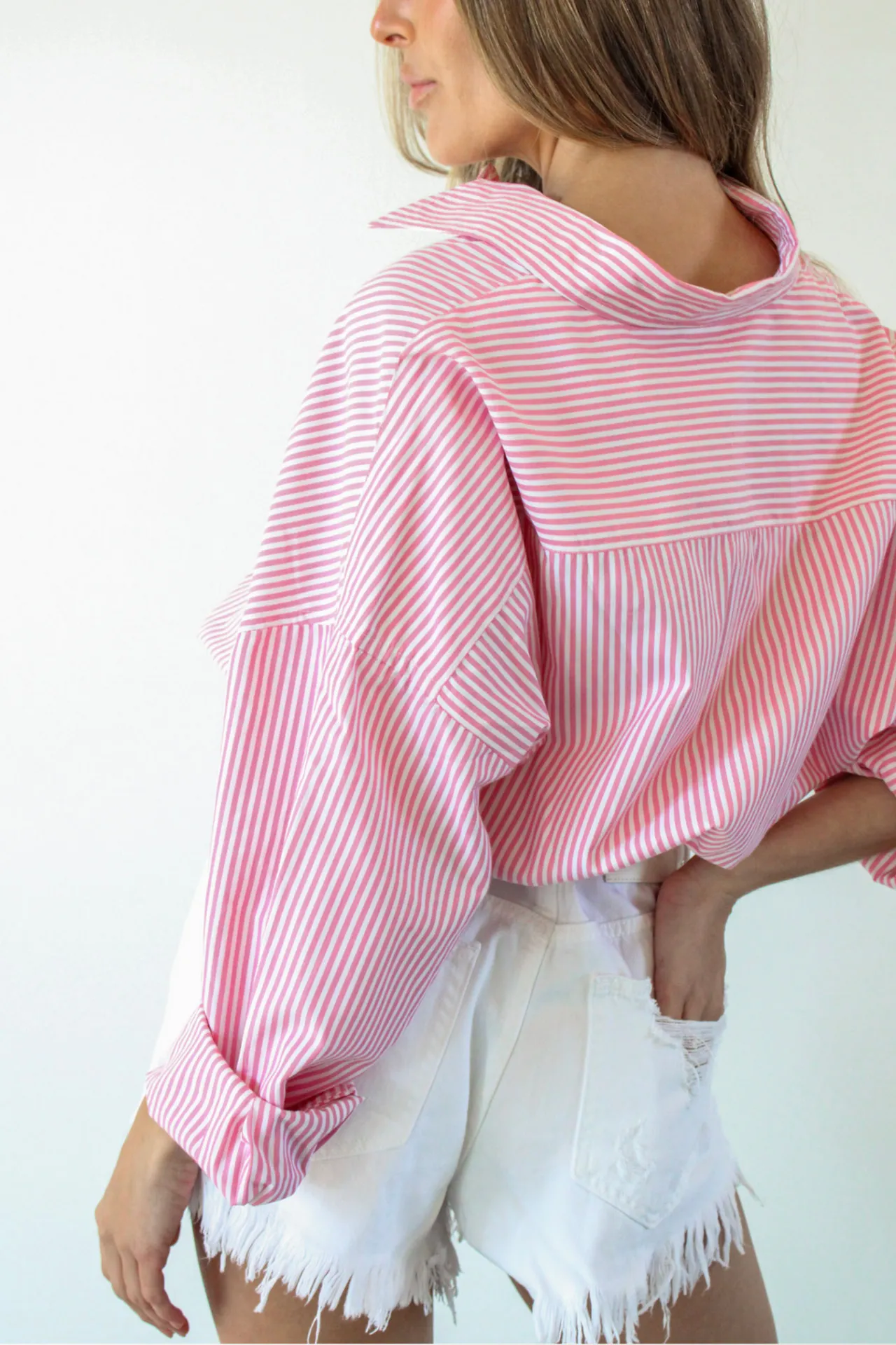 Primrose Button Up Top in Pink