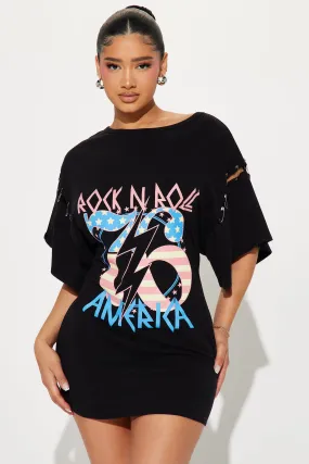 Rock 'n' Roller T-Shirt Mini Dress - Black