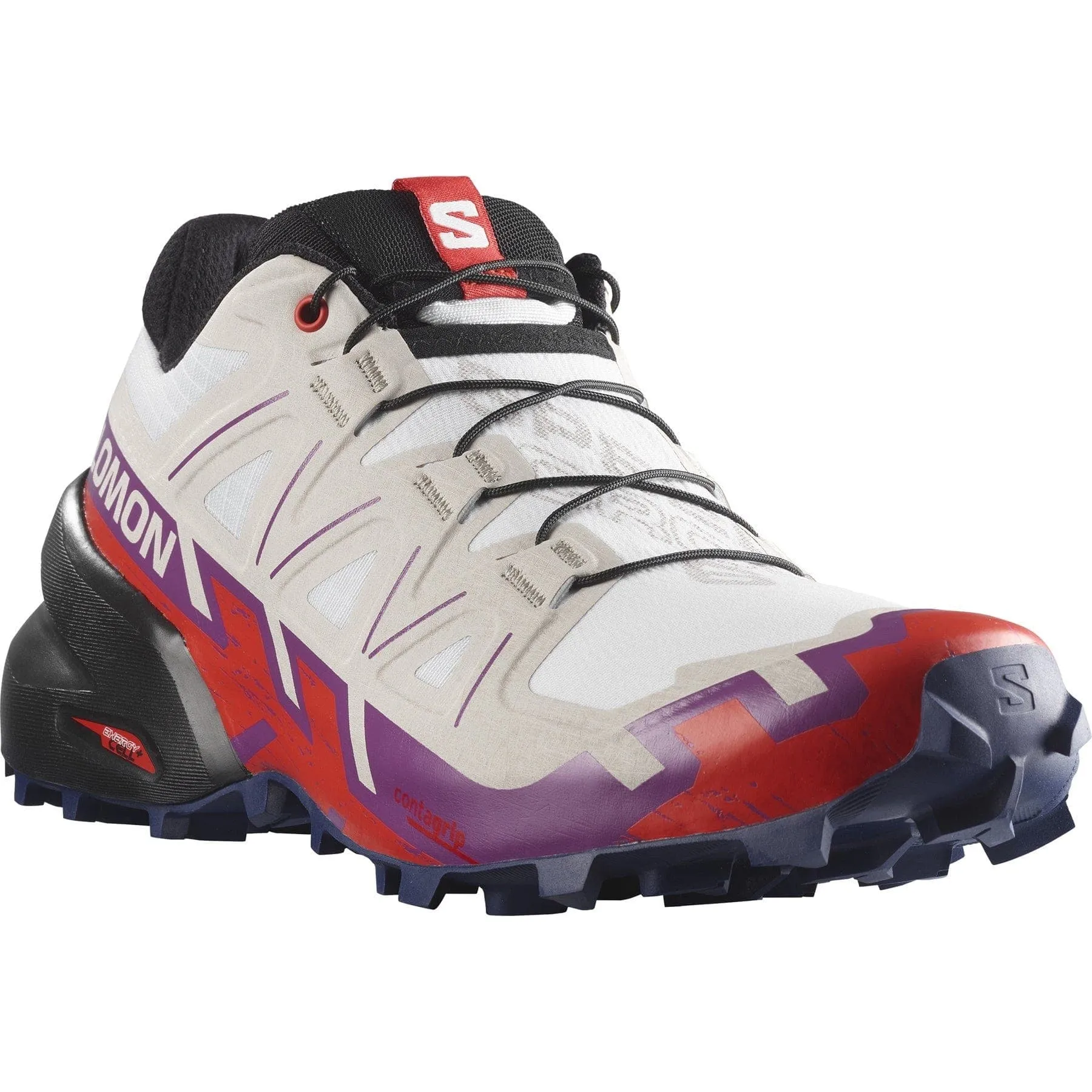 Salomon Speedcross 6 (Womens) - White/Sparkling Grape/Fiery Red