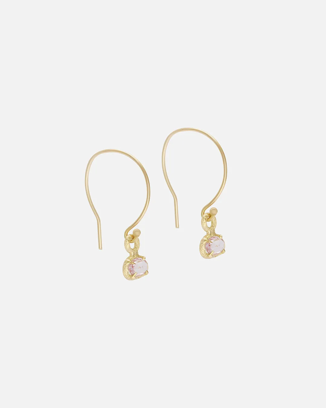 Silk / Rose Cut Pink Sapphire Earrings