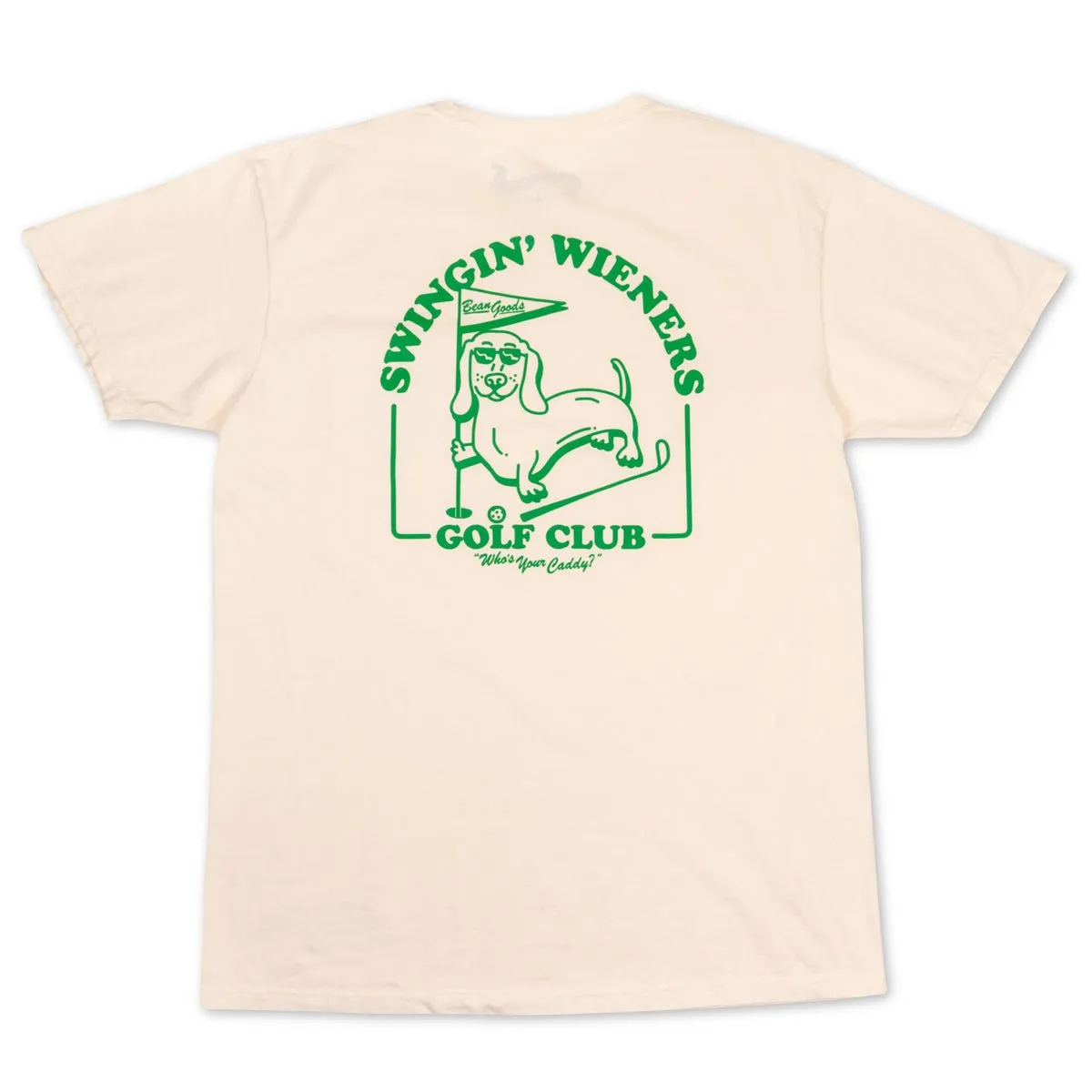 swingin' wieners golf club unisex pocket tee | cream