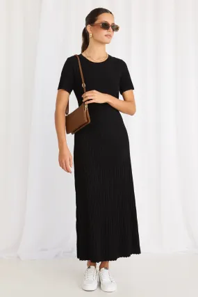 Taken Black Crew Neck SS Knit Dress