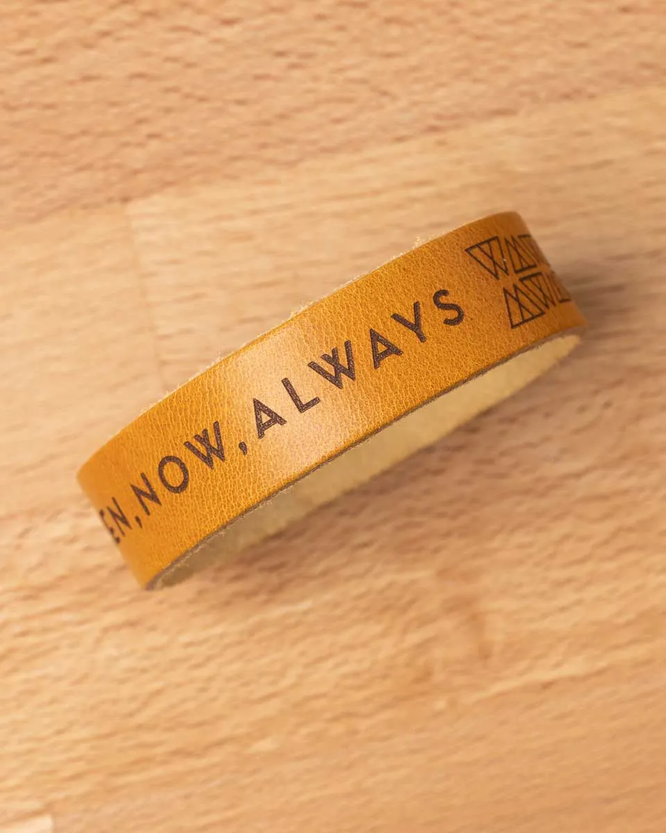 Then, Now, Always Leather Bracelet