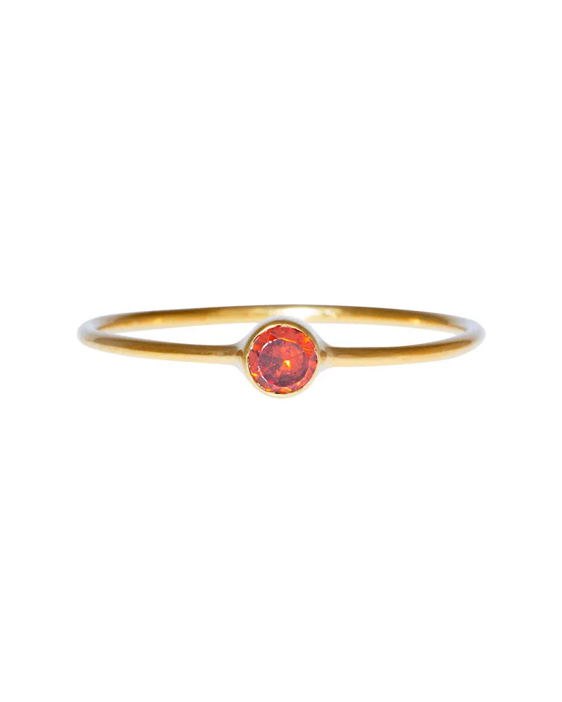 Thin Birthstone Ring Band