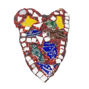 TRAVEL CHARMS HEART BROOCH - USA