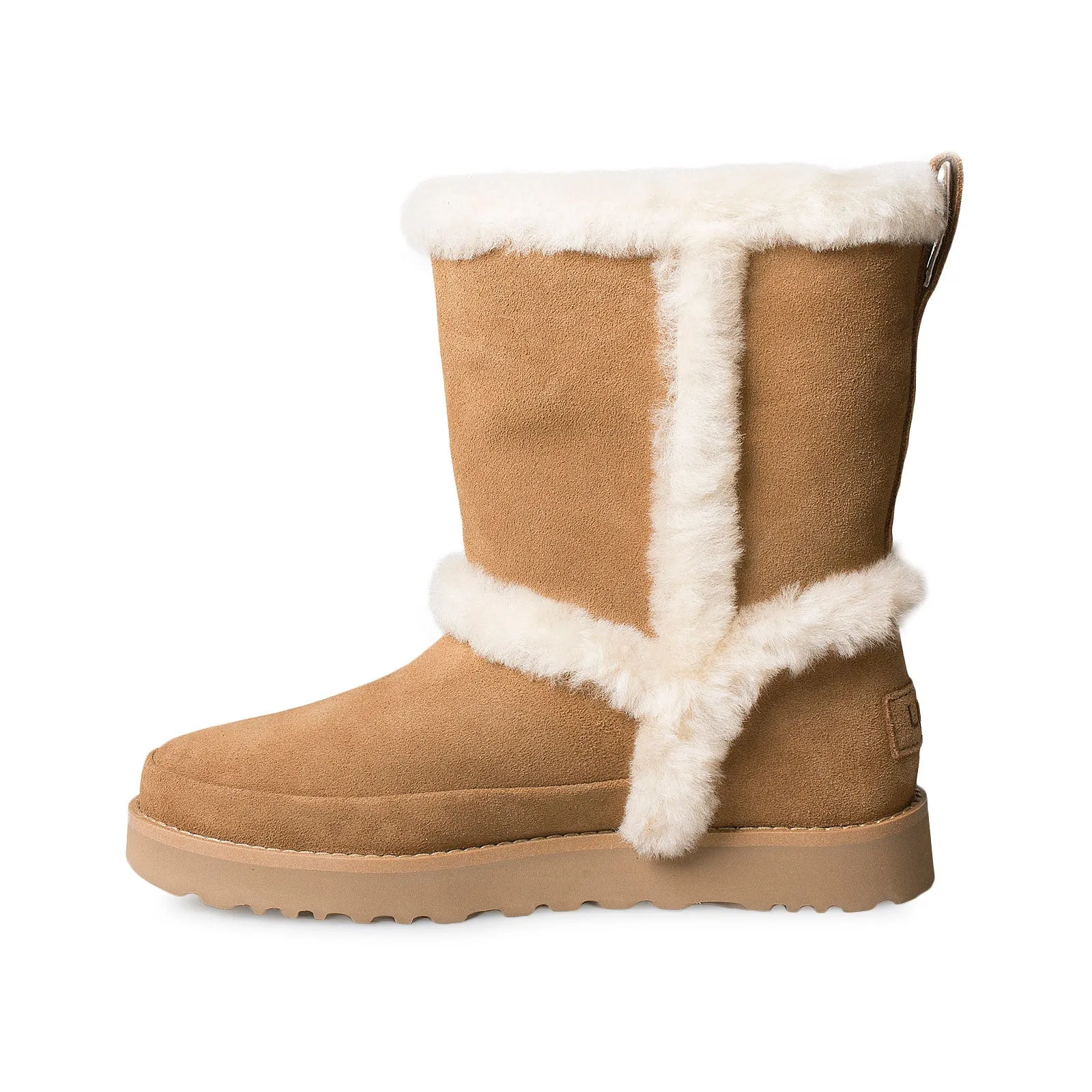 UGG Classic Short Fluff Spill Seam Chestnut Boots - Women's