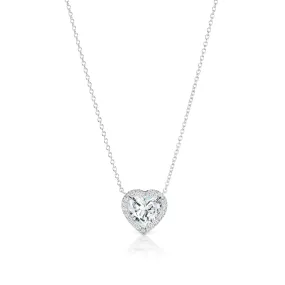 VESTA 3 CARAT HEART SHAPED D COLOR VVS1 CLARITY DIAMOND HALO PENDANT PLATINUM GIA CERTIFIED 2CT D VVS1 BY MIKE NEKTA