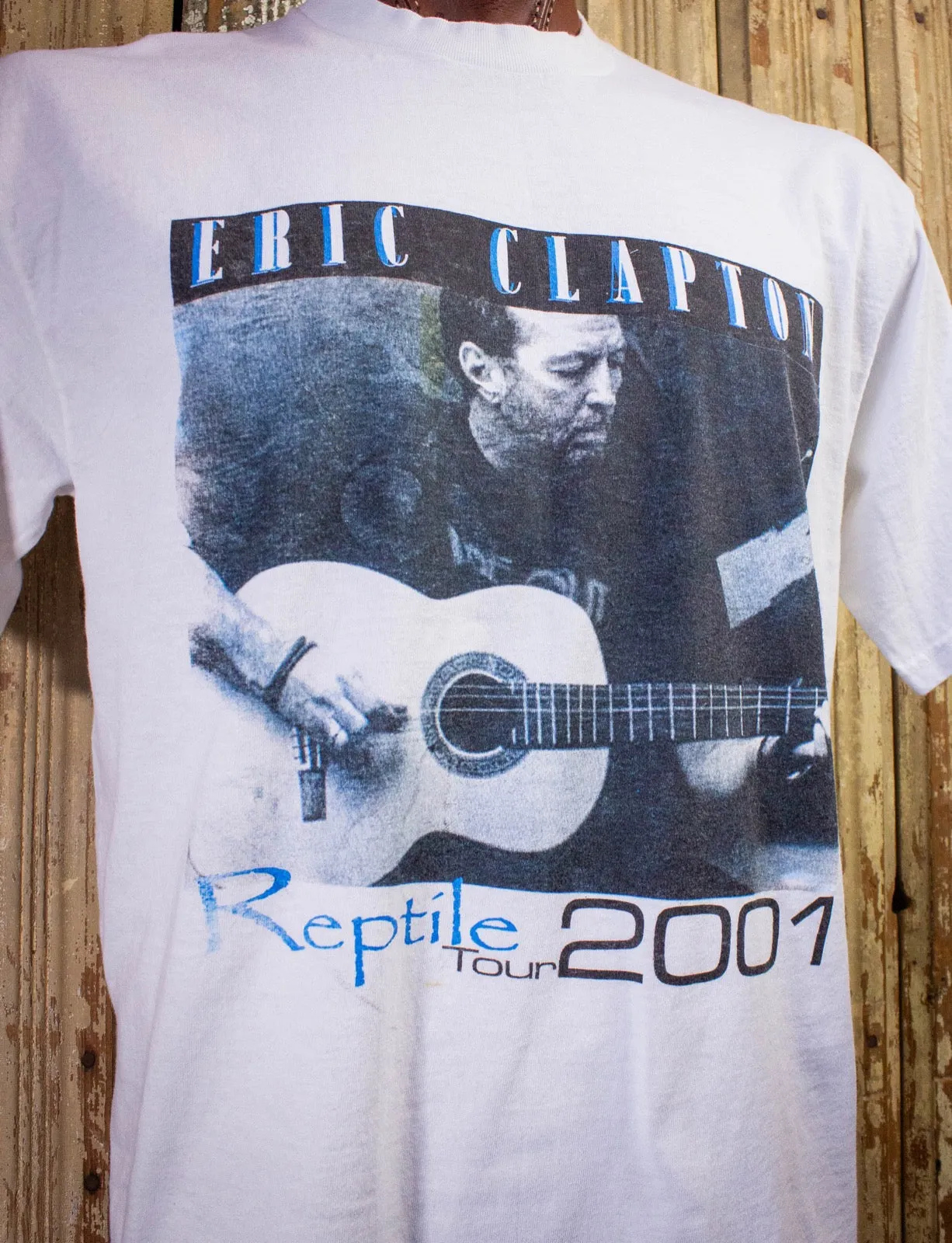 Vintage Eric Clapton Reptile Tour Concert T Shirt 2001 White XL