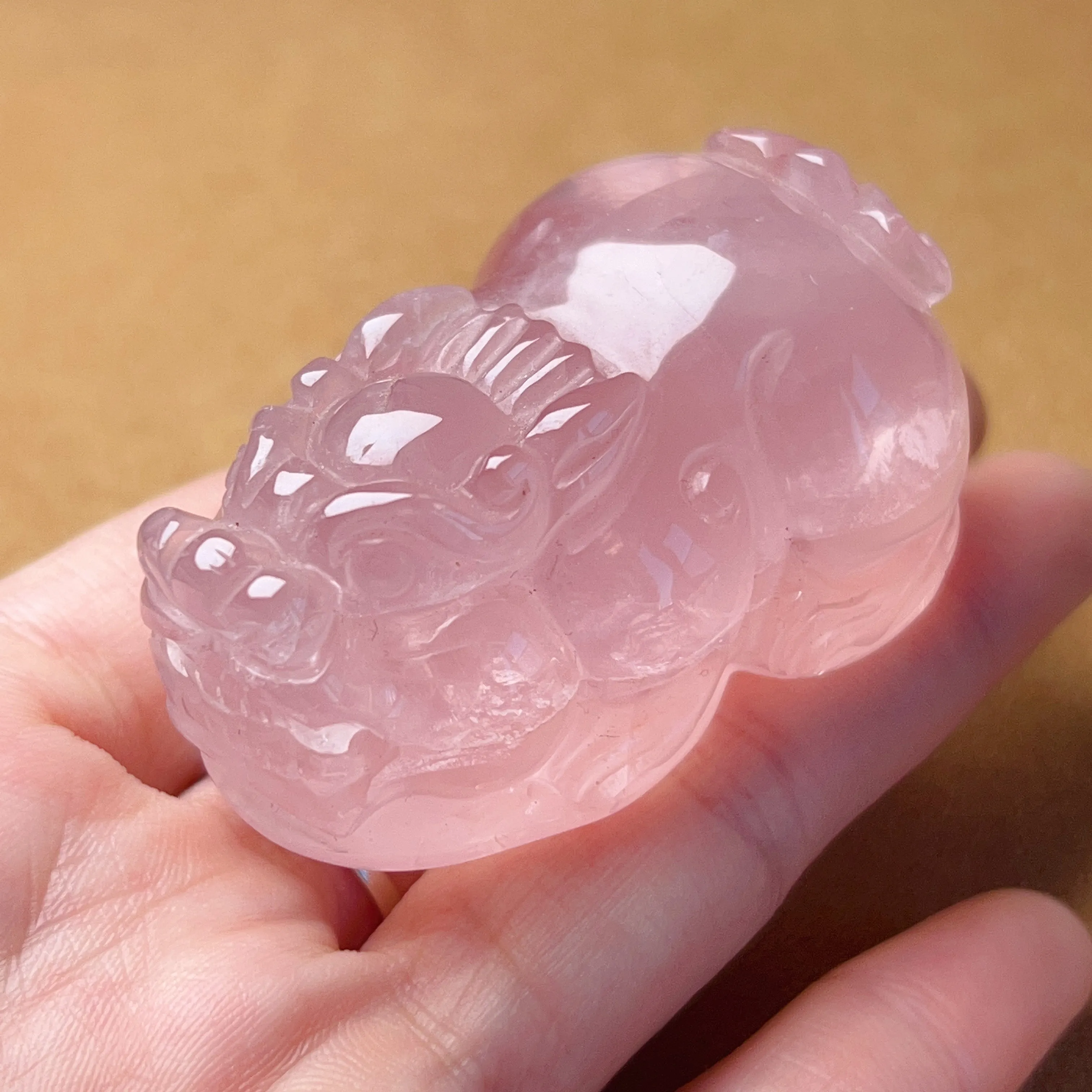 Wealth Attraction 2023  Rose Quartz Pixiu Fengshui Crystal Decor